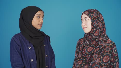 Porträt-Asiatischer-Und-Afrikanischer-Muslimischer-Frauen,-Die-Hijabs-Tragen.